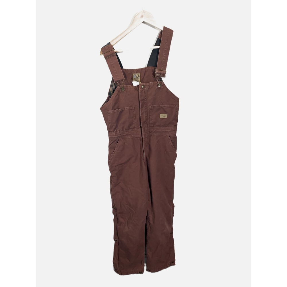 Berne Bib Overalls Womens S Brown Insulated Canvas Workwear Utility Dungarees